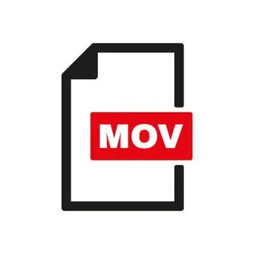 The MOV icon. Video file format symbol. Flat Stock Illustration