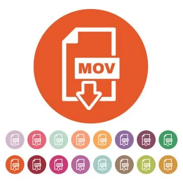 The MOV icon. Video file format symbol. Flat Stock-Illustration