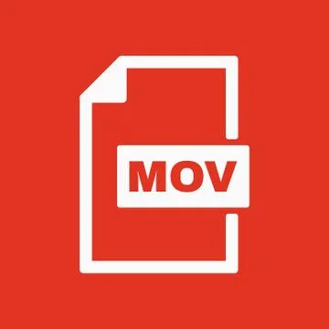 The MOV icon. Video file format symbol. Flat Stock Illustration
