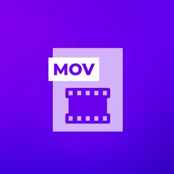 Mov video file icon, vector Stock Illustration