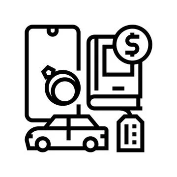 Movable assets line icon vector illustration Stock Illustration