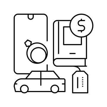 Movable assets line icon vector illustration Stock Illustration