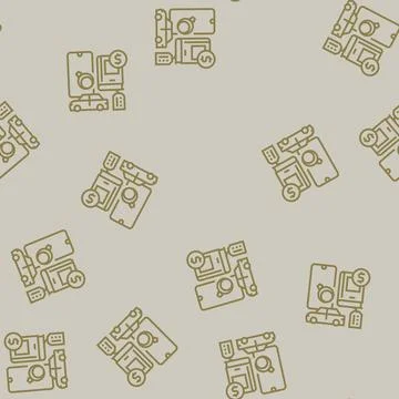 Movable assets line seamless pattern イラスト素材