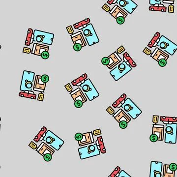 Movable assets vector seamless pattern イラスト素材