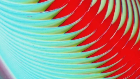 Movable blue-red background with an ornamental pattern. Fluid art of paint. With Stock Footage 219962938