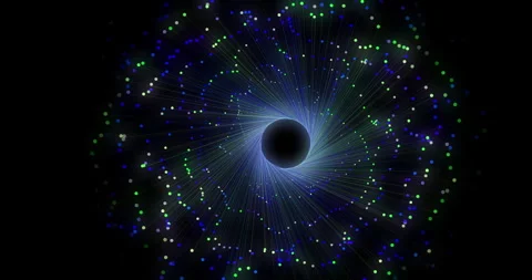 A movable circular tunnel of dots and lines Stock Footage 305276128