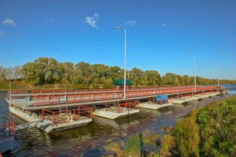 Movable floating bridge Stock Photos