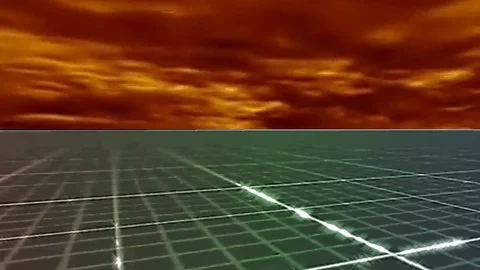 Movable floor and red sky Stock Footage 124979253
