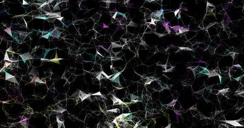 Movable interlaces of dots, lines and triangular faces 1 Stock Footage 306876834