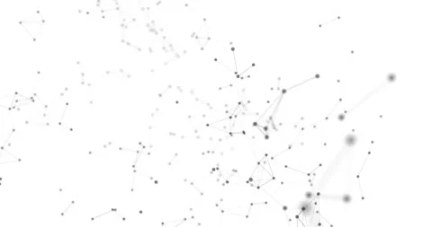 A movable interweaving of dots and lines on a white background forms a mesme Stock Footage 324513790