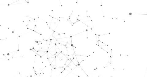 A movable interweaving of dots and lines on a white background forms a mesme Stock Footage 324514893