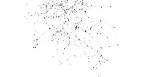 A movable interweaving of dots and lines on a white background forms a mesme Stock Footage 324515137