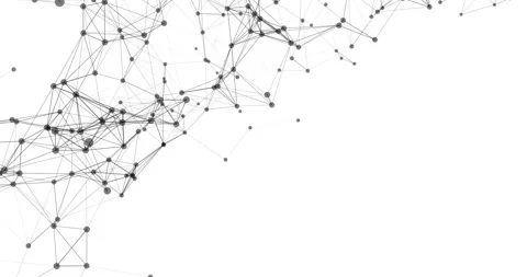 A movable interweaving of dots and lines on a white background forms a mesme Stock Footage 324518286