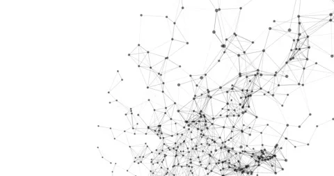 A movable interweaving of dots and lines on a white background forms a mesme Stock Footage 324518583