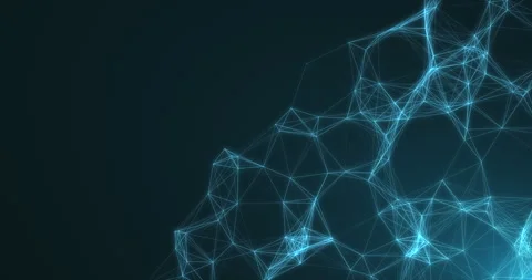 Movable plexuses of blue dots connected by lines on a blue background Stock Footage 243180105