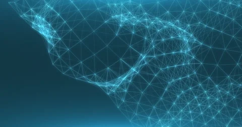 Movable plexuses of blue dots connected by lines Stock Footage 243180644