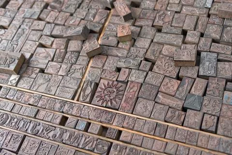 Movable Print Characters Stock Photos