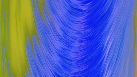 Movable yellow-blue background with an ornamental pattern. Fluid art of paint Stock Footage 196012641