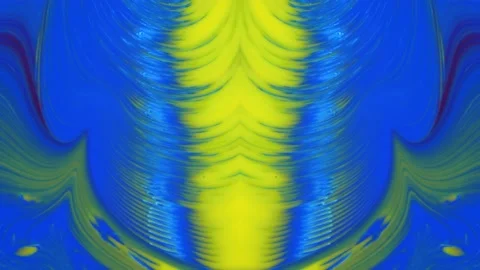 Movable yellow-blue background with an ornamental pattern. Fluid art of paint. Stock Footage 219962295