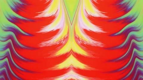 Movable yellow, blue, red background with an ornamental pattern. Fluid art of Stock Footage 224373109