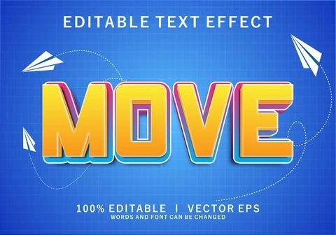 Move 3d vector text effect with modern style design Stock Illustration