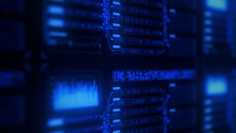 Move by Abstract blue big data flow visualization of binary neural network 動画素材 331014080