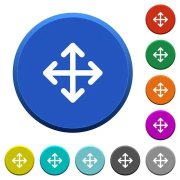 Move arrows beveled buttons Illustrazione stock