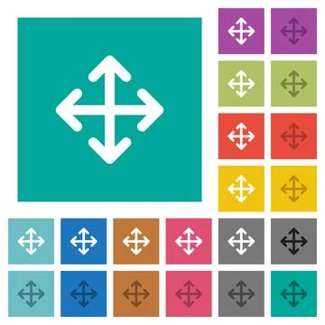 Move arrows square flat multi colored icons Illustrazione stock