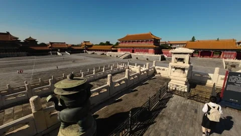 Move the base of the main Hall to see the Ancient Palace Stock Footage 244574951
