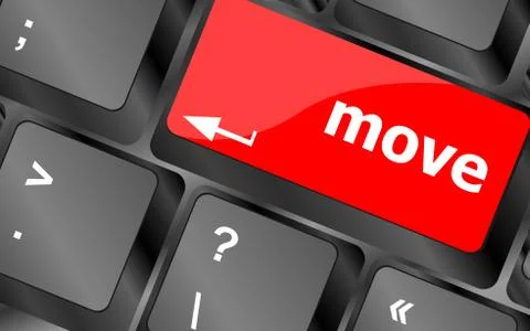 Move button word on keyboard keys Stock Illustration