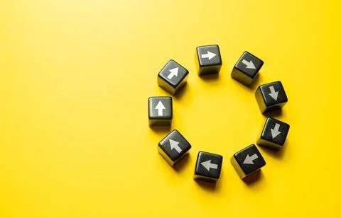 Move in a circle without stopping or a goal. Concept of perpetual movement... 스톡 사진