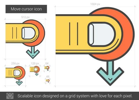 Move cursor line icon Stock Illustration