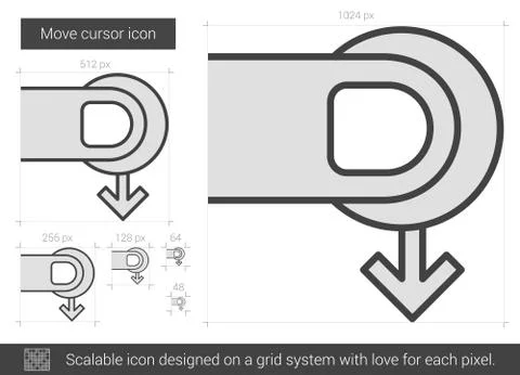 Move cursor line icon Stock Illustration
