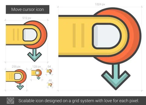 Move cursor line icon Stock Illustration