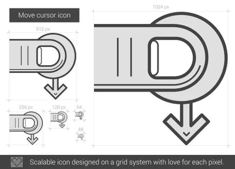 Move cursor line icon Stock Illustration