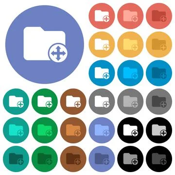 Move directory round flat multi colored icons Stock Illustration