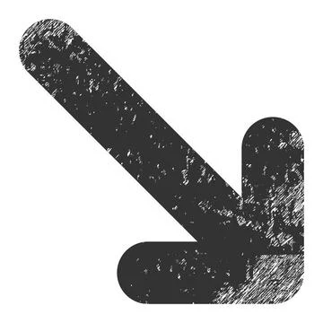 Move Down Right Grunge Icon Illustration Stock Illustration