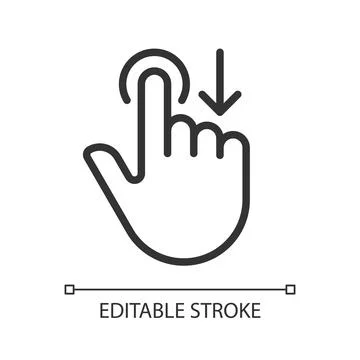 Move downwards pixel perfect linear icon Stock Illustration