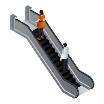 Move up escalator icon, isometric style イラスト素材