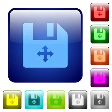 Move file color square buttons Illustrazione stock