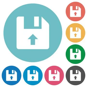 Move up file flat round icons Stock Illustration