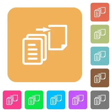 Move file rounded square flat icons Stock Illustration