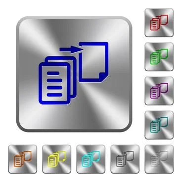 Move file rounded square steel buttons Stock Illustration