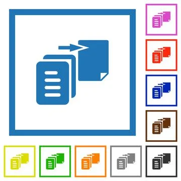 Move file solid flat framed icons Stockillustratie