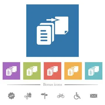 Move file solid flat white icons in square backgrounds 库存插图