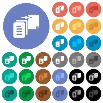 Move file solid round flat multi colored icons 库存插图
