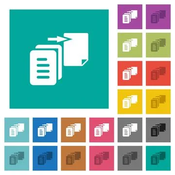 Move file solid square flat multi colored icons イラスト素材