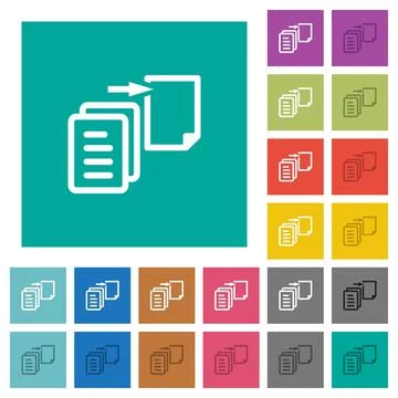 Move file square flat multi colored icons Ilustración de archivo