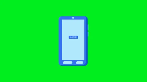 Move Finger To Press The Login Button On Smartphone 4k Animation Stock Footage 283316242