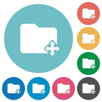 Move folder flat round icons イラスト素材